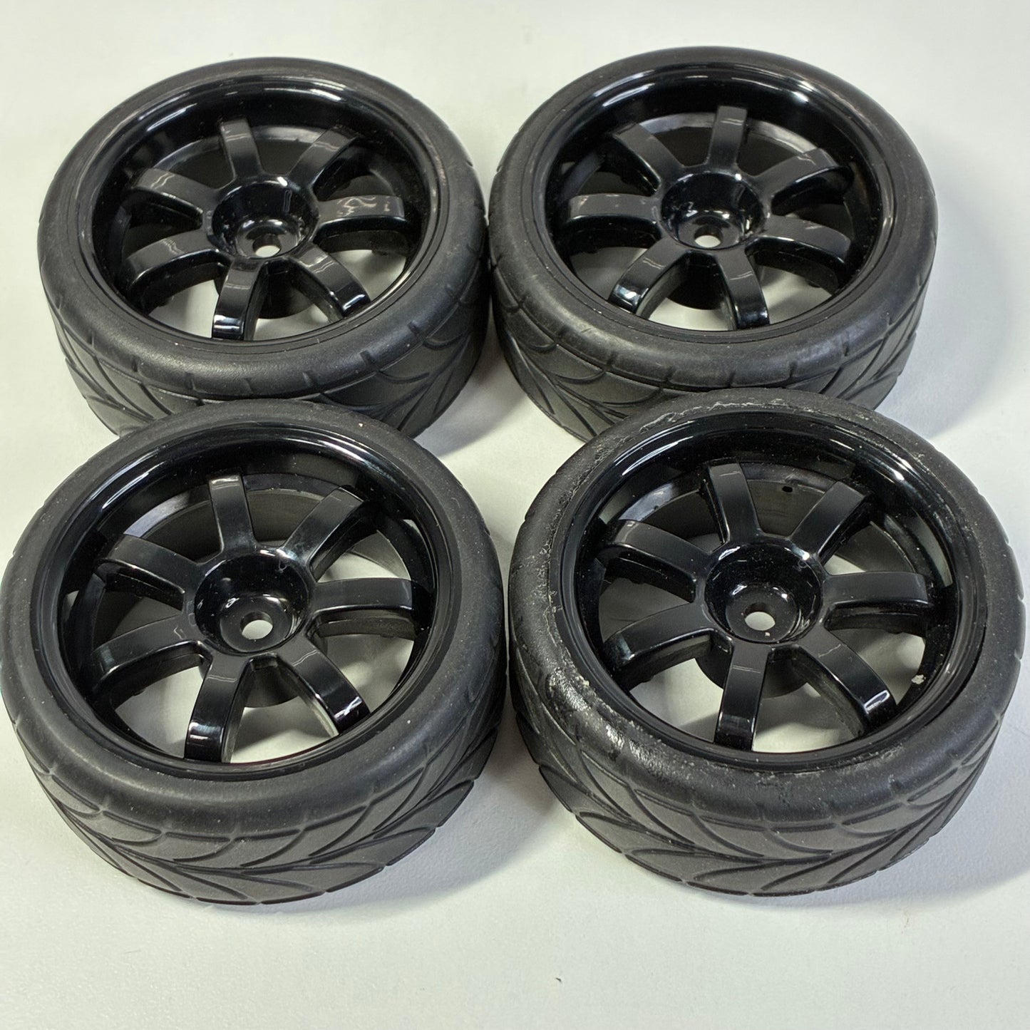 Black Wheels & Rubber Tyres