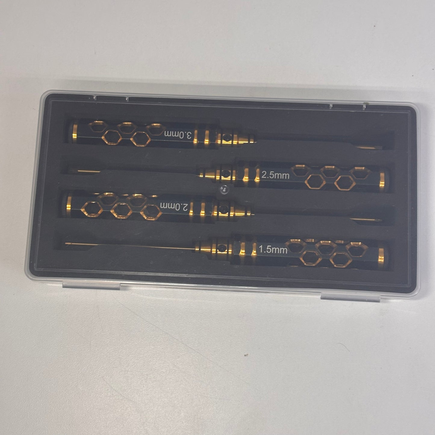 Screwdriver Set  Black Gold Honeycomb 1.5,2.0,2.5,3.0 Allen