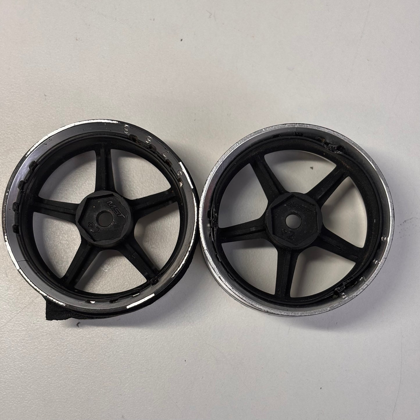 MST +2 Adjustable Offset Wheels Black Silver