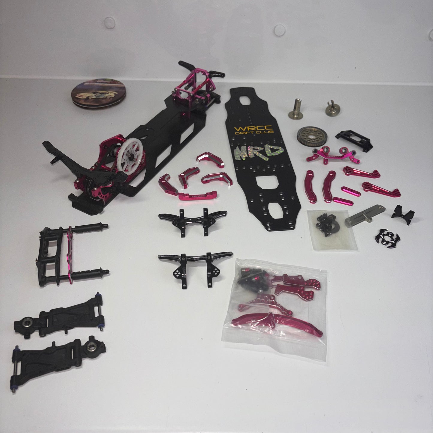 3Racing Sakura D4 Chassis Pink VX Dock Carbon Alloy Loads of Extra's