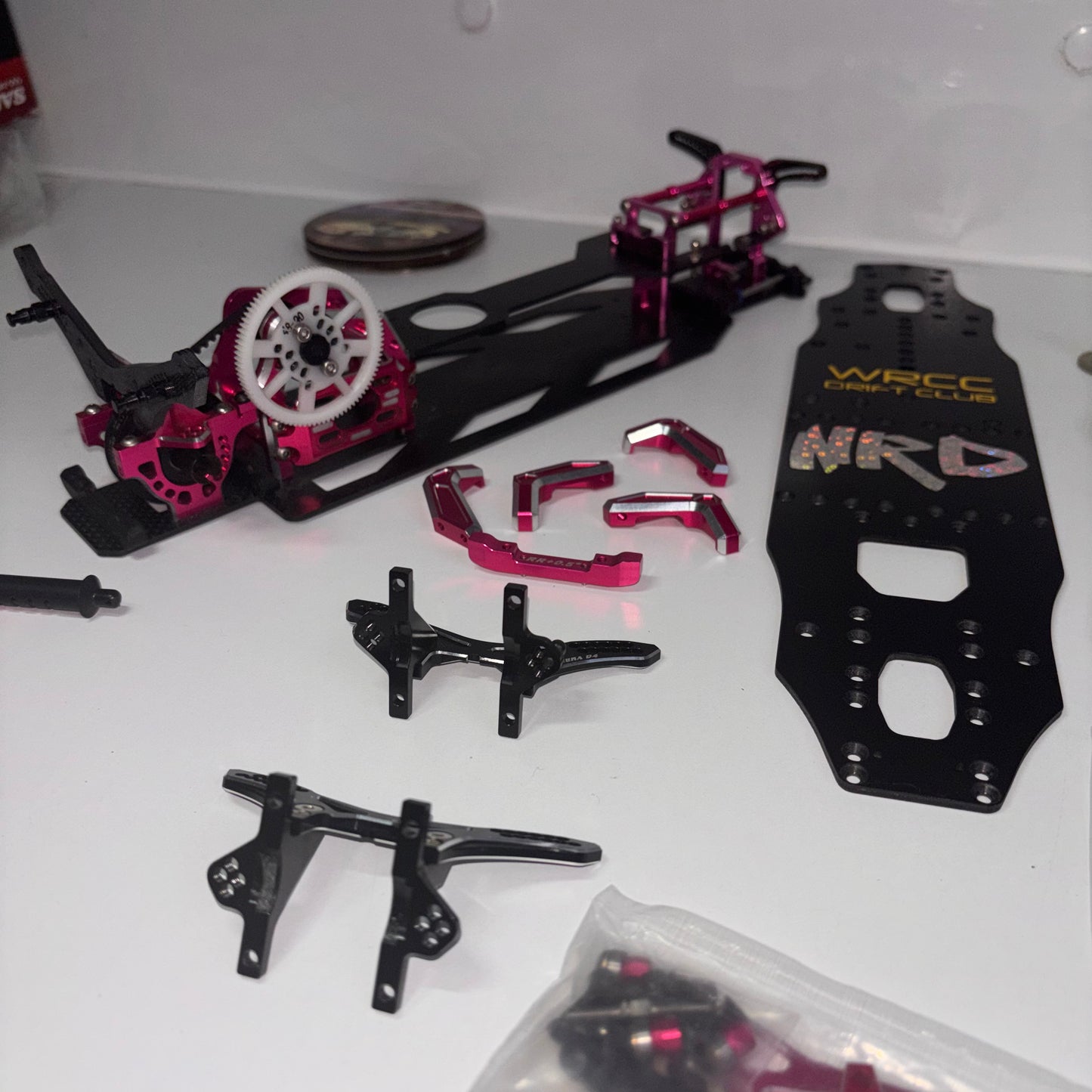 3Racing Sakura D4 Chassis Pink VX Dock Carbon Alloy Loads of Extra's