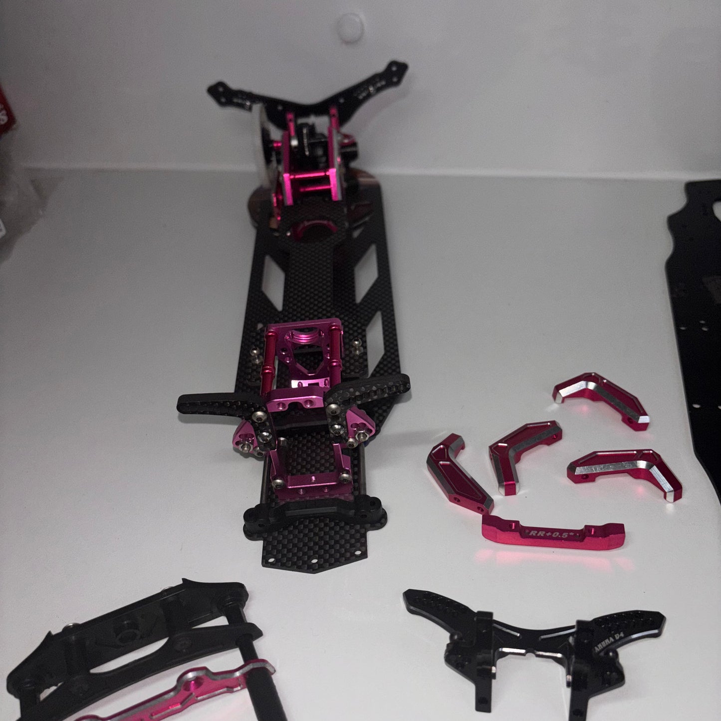 3Racing Sakura D4 Chassis Pink VX Dock Carbon Alloy Loads of Extra's