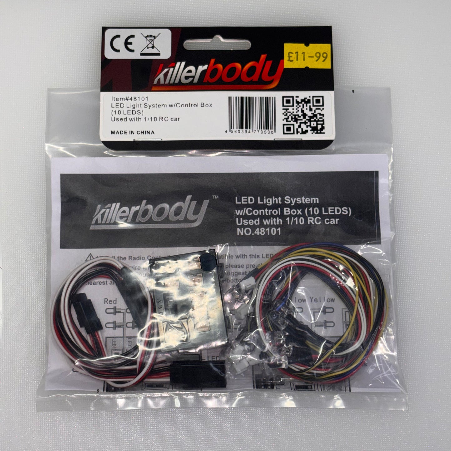 Killer Body 48101 LED Light Sysytemw/Control Box (10 LEDS) Used With 1/10 Car