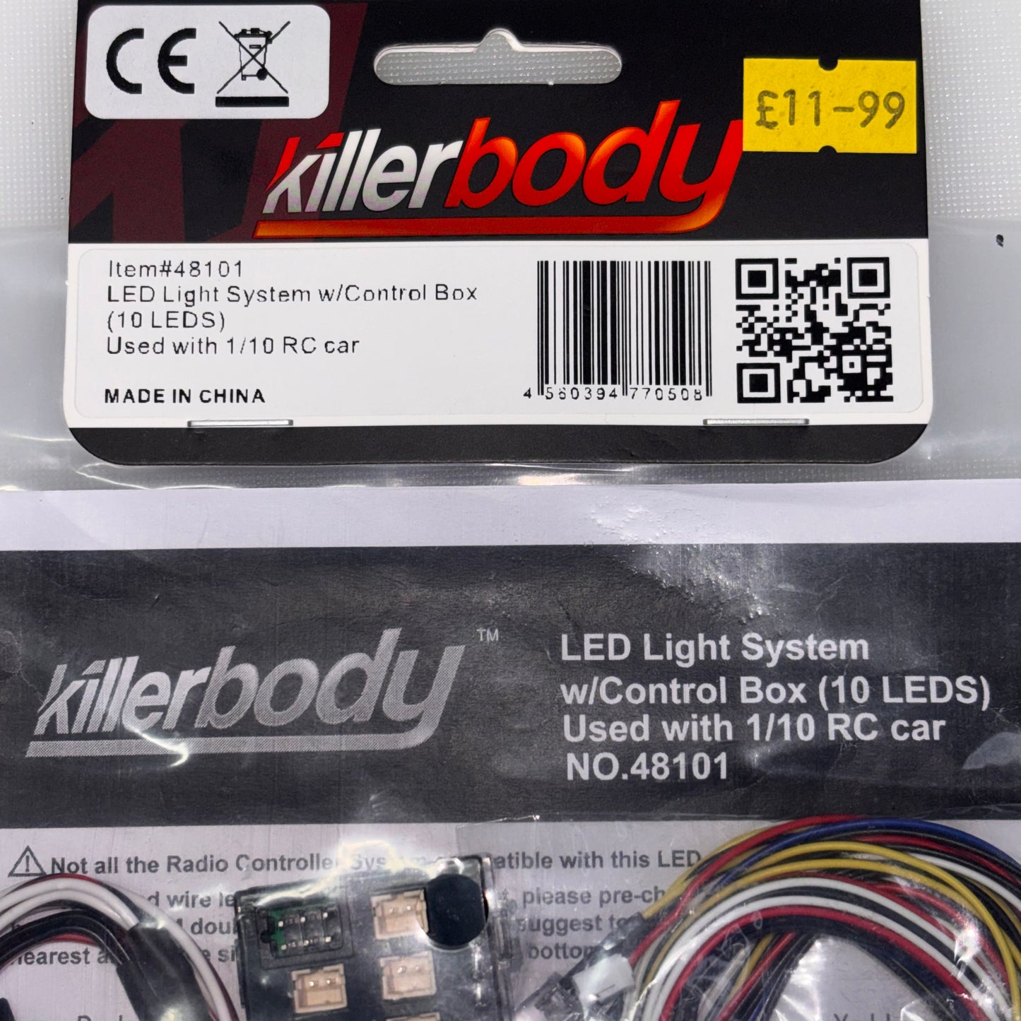 Killer Body 48101 LED Light Sysytemw/Control Box (10 LEDS) Used With 1/10 Car