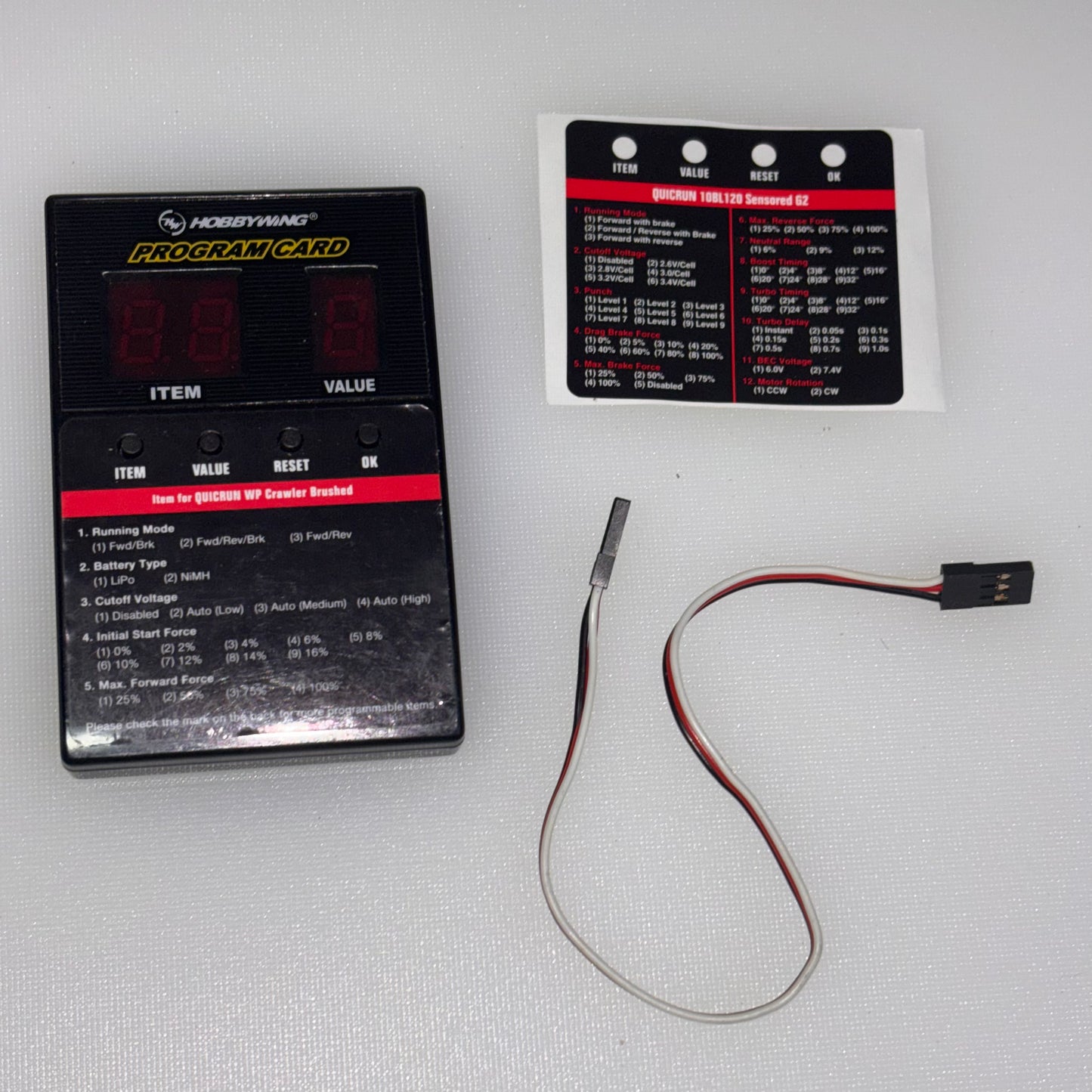 HobbyWing Program card
