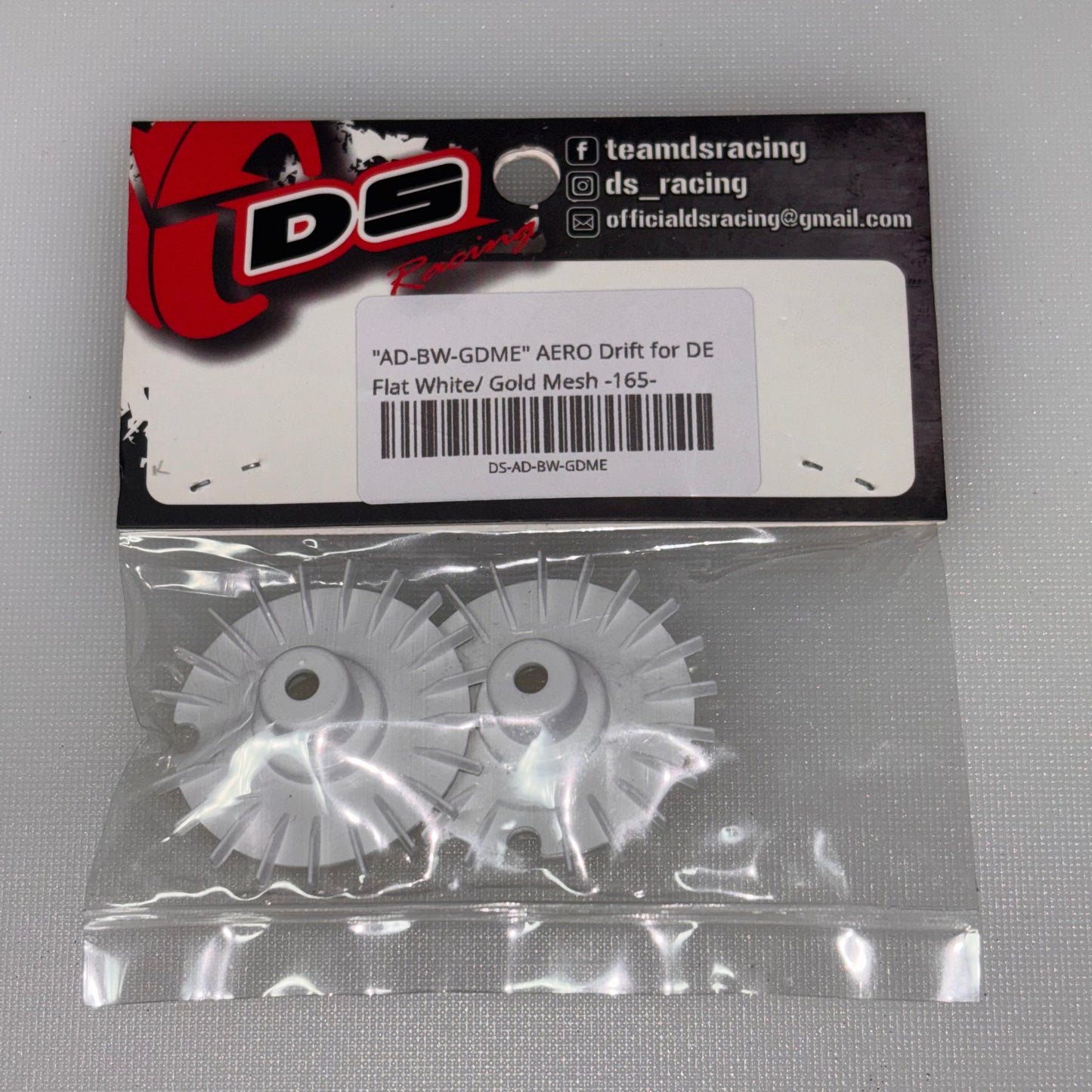 DS Racing AD-BW-GDME Areo Drift For DE Flat White/Gold Mesh 165