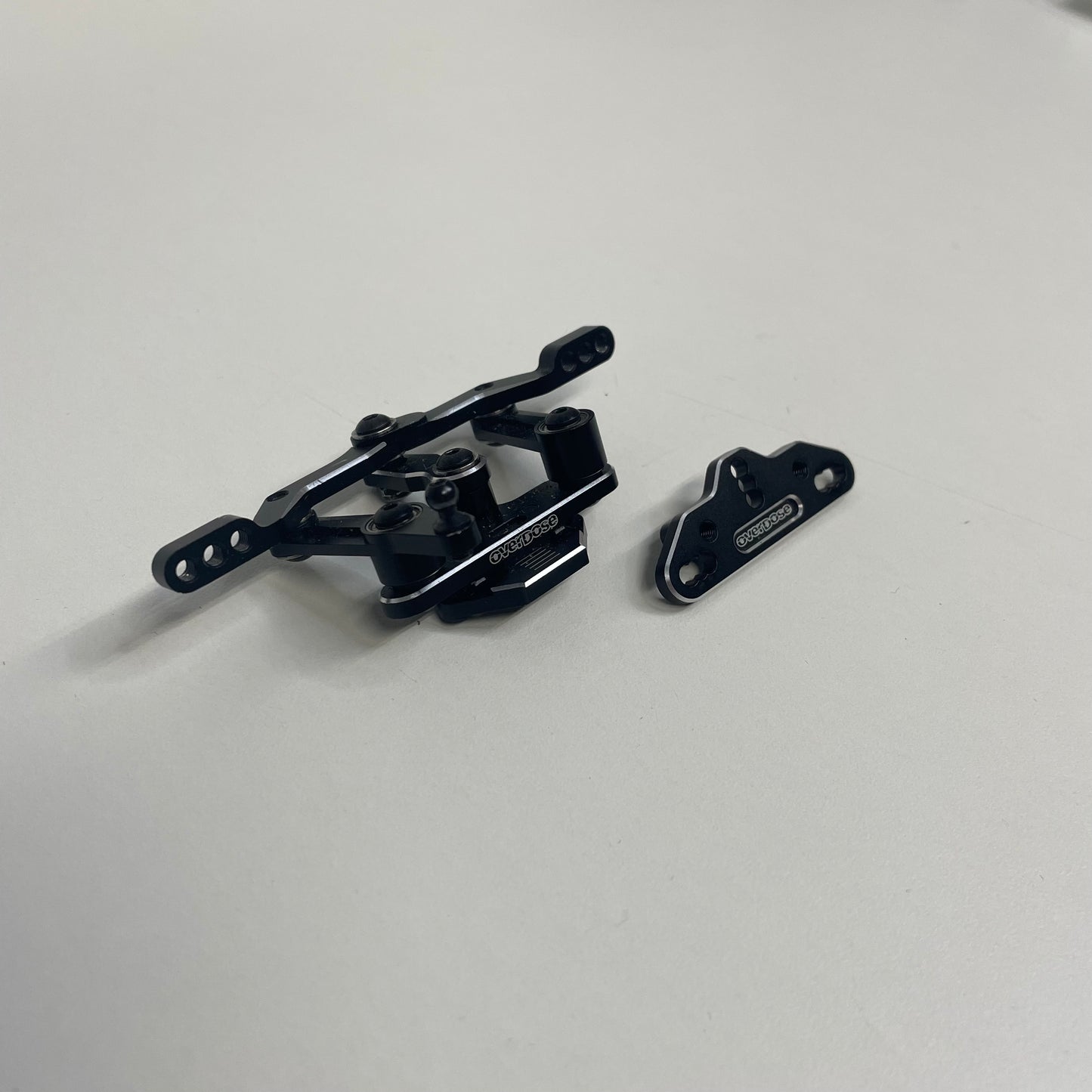 Overdose Triple Link Wiper Steering Rack Black With V2 Base Plate