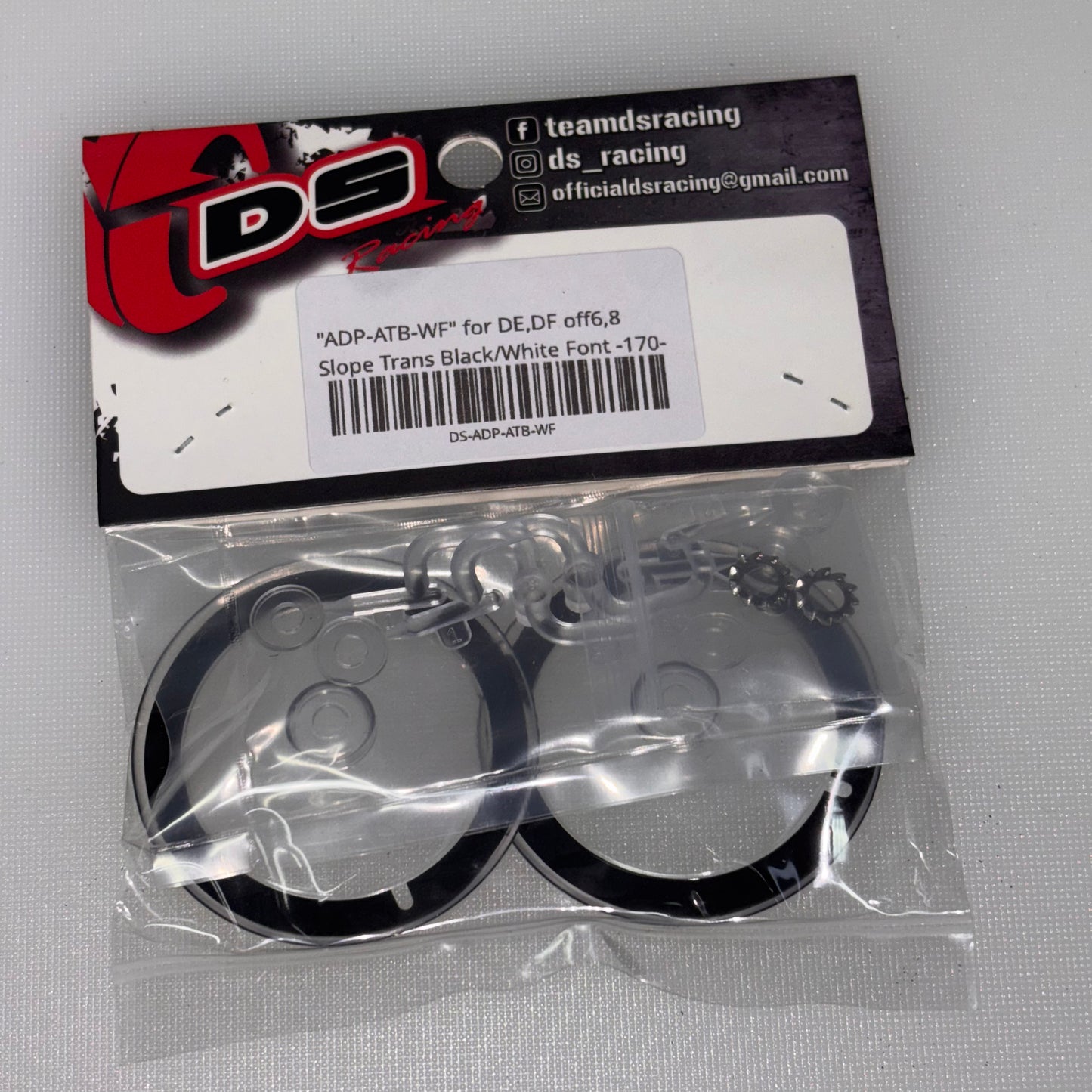 DS Racing ADP-ATB-WF For DE, DF Offset 6,8 Slope Trans Black/White Font- 170