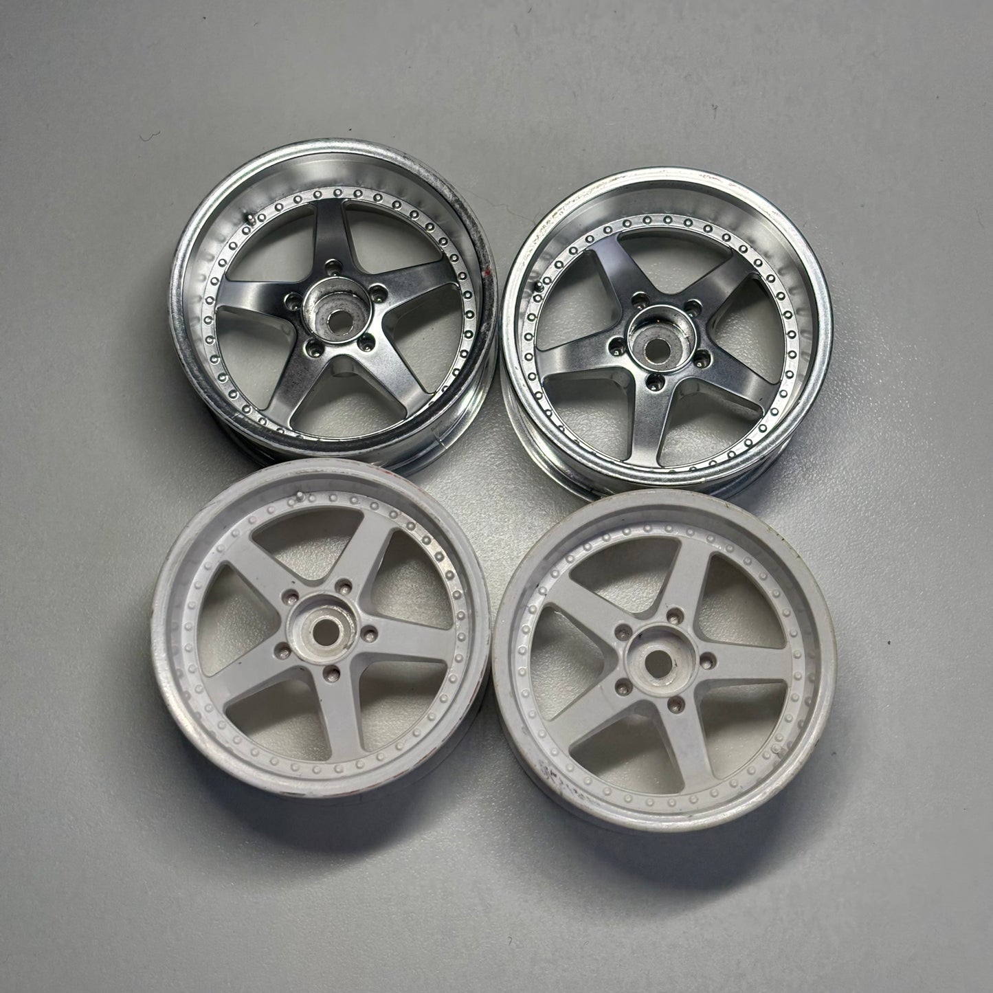 Mikuni Work Equip Wheels Silver White Offset 3/9