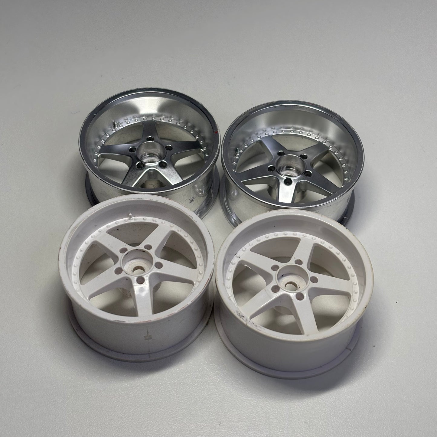 Mikuni Work Equip Wheels Silver White Offset 3/9
