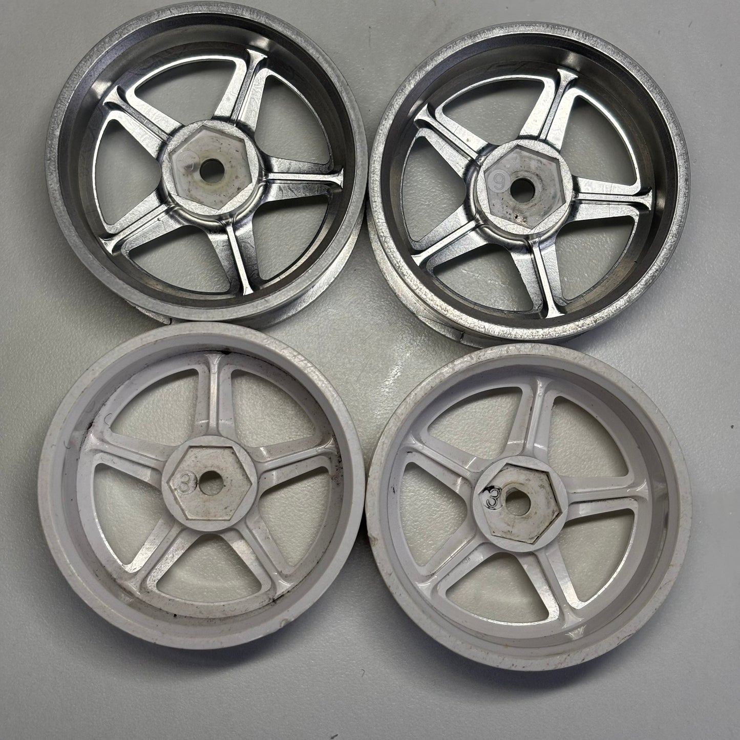 Mikuni Work Equip Wheels Silver White Offset 3/9