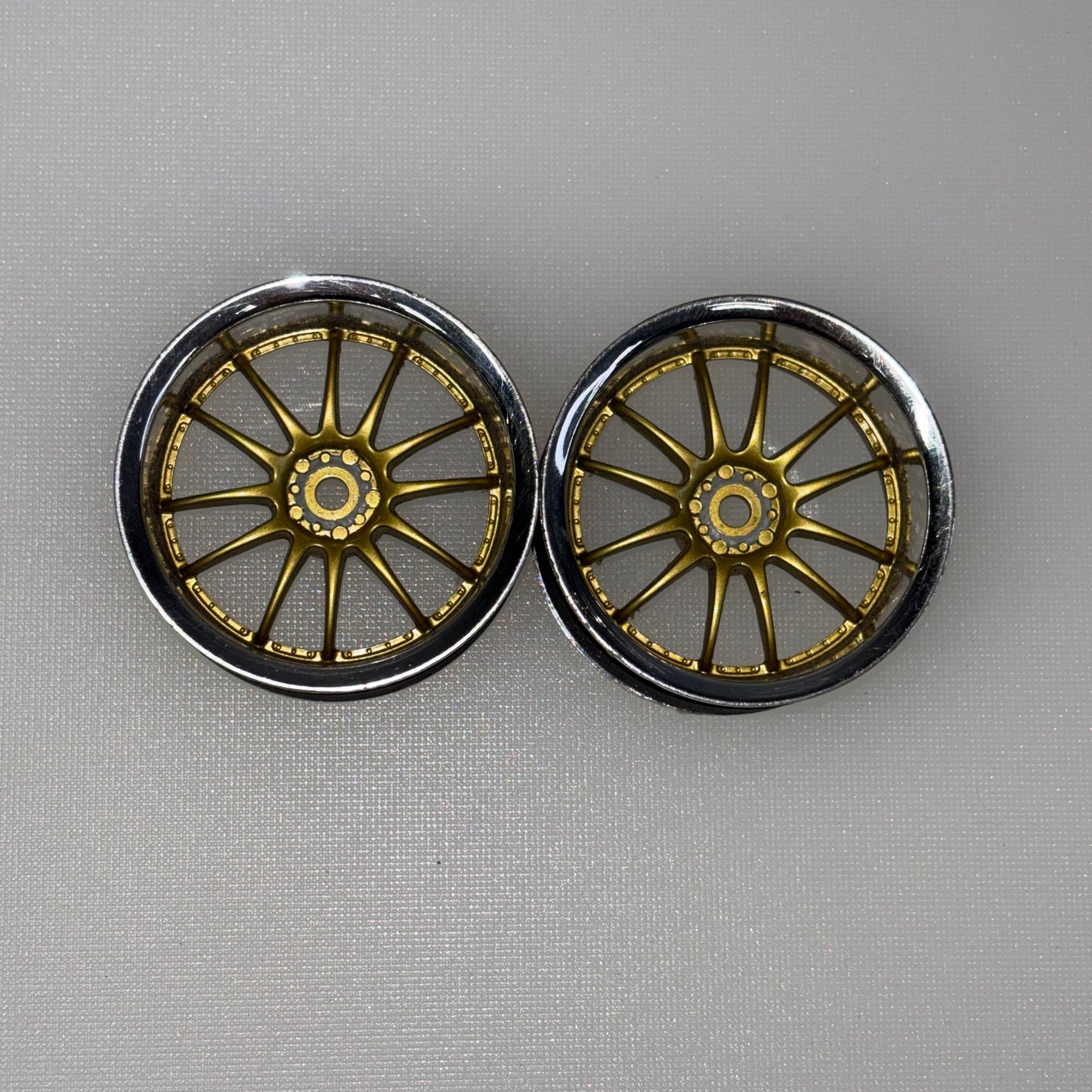 HPI 2 x Gold/Silver Wheels Offset 6mm