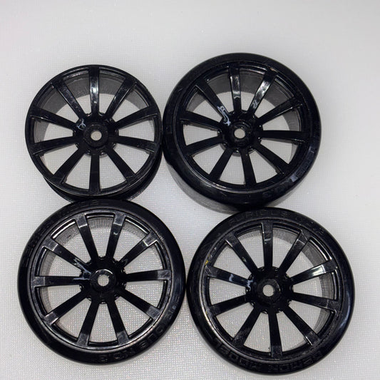 Black Wheels With  Tyres