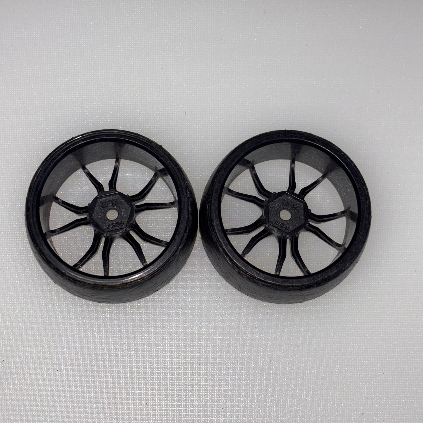 2 x MST Black Wheels And Tyres 8mm Offset