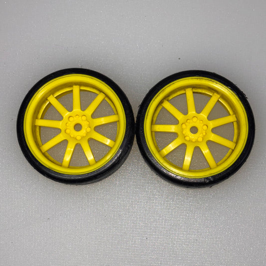 Speedwaypal 2 x Yellow Wheels And Tyres
