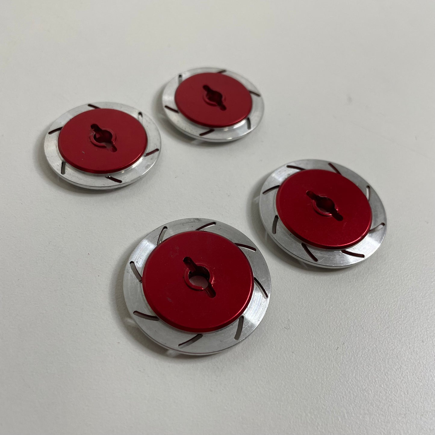 Wheel Hex Red Alloy Brake Discs x4