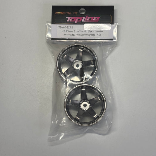 Topline Premium Matt Silver Offset 6 Wheels Pair