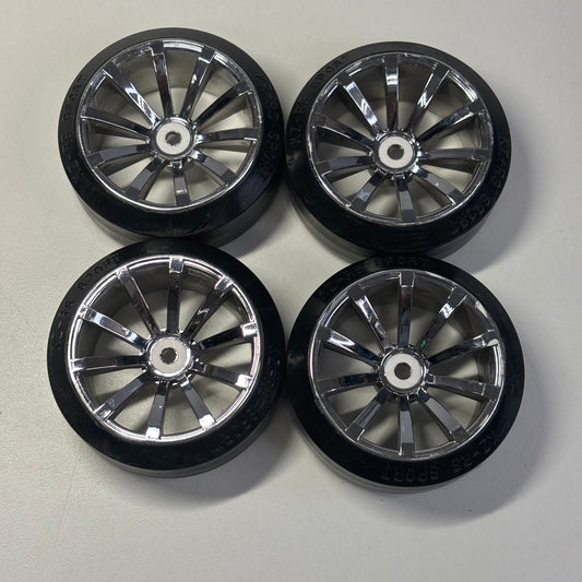 Chrome & Black Wheels And Tyres Offset 5/7