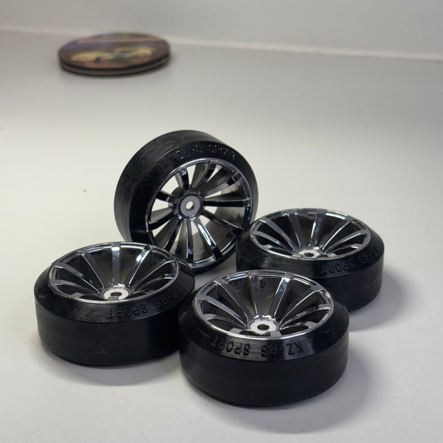 Chrome & Black Wheels And Tyres Offset 5/7