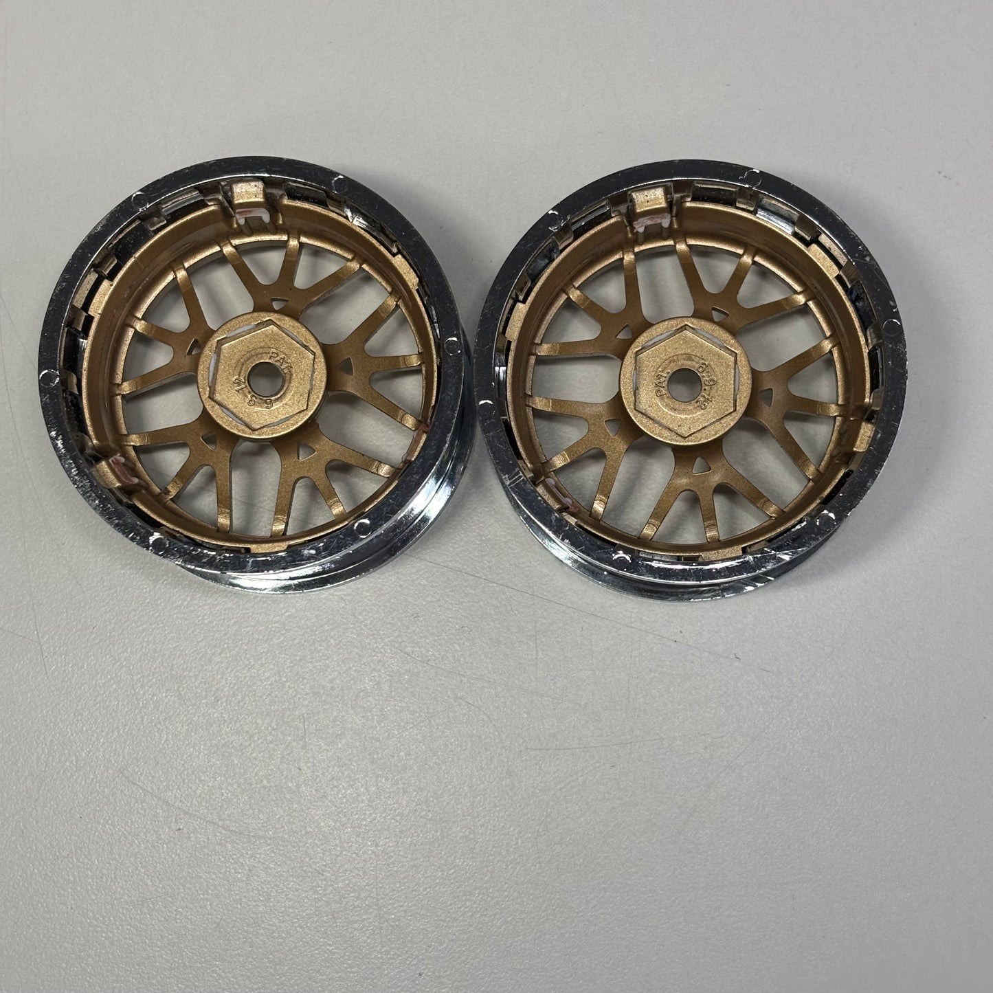 Tetsujin Adjustable Offset Chrome Gold Wheels Pair