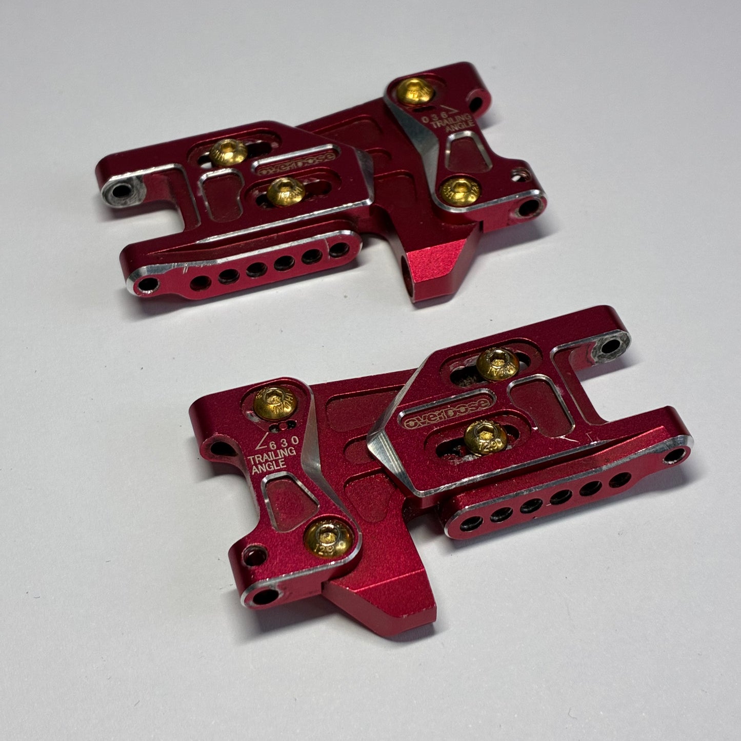 OverDose Red Alloy Adjustable Rear Arms Type 2 OD2496
