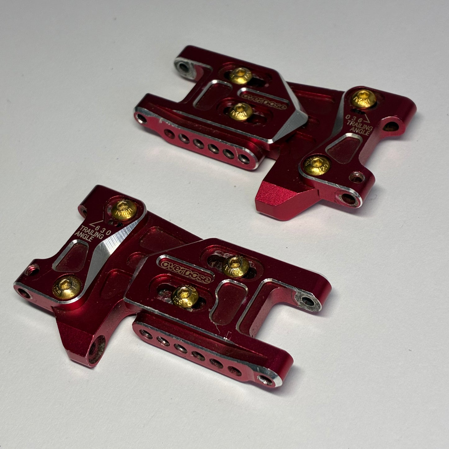 OverDose Red Alloy Adjustable Rear Arms Type 2 OD2496