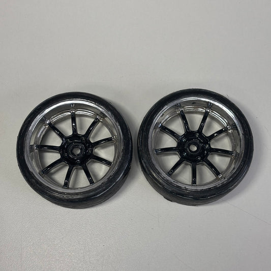 Black/Silver Wheels And Tyres Offset 6mm