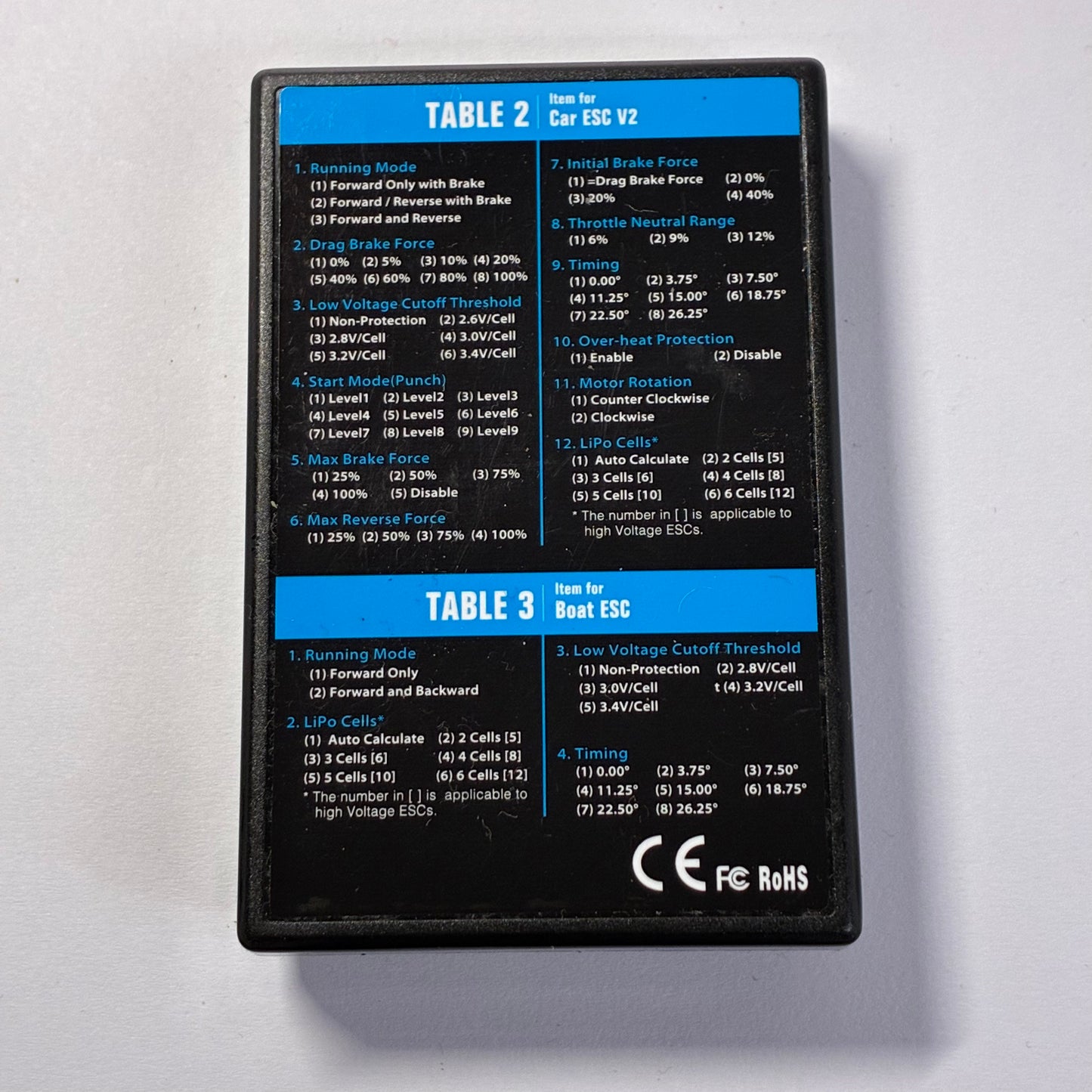 Hobbywing Program Card 10BL120