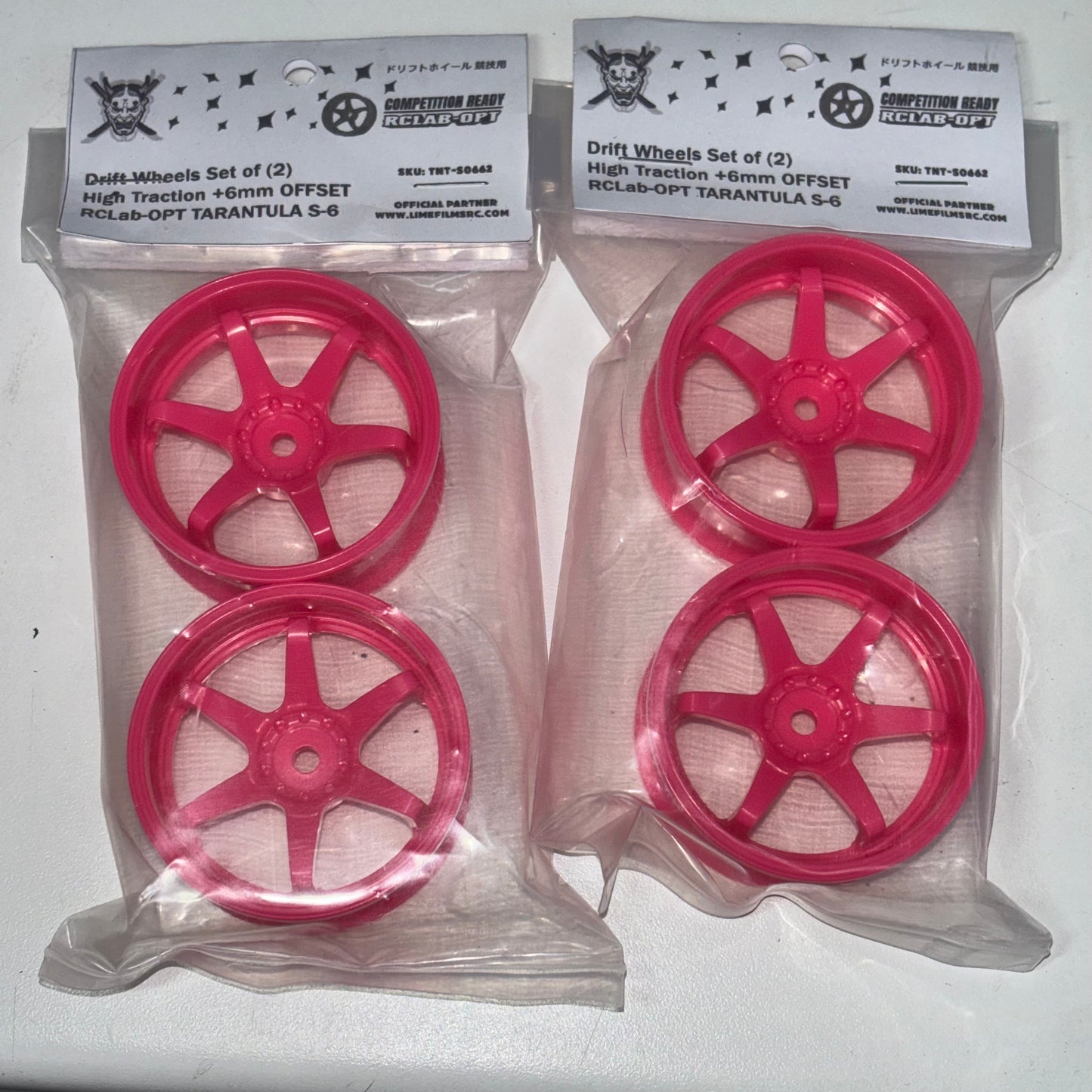 RCLab-OPT Tarantula 6mm Pink Drift Wheels