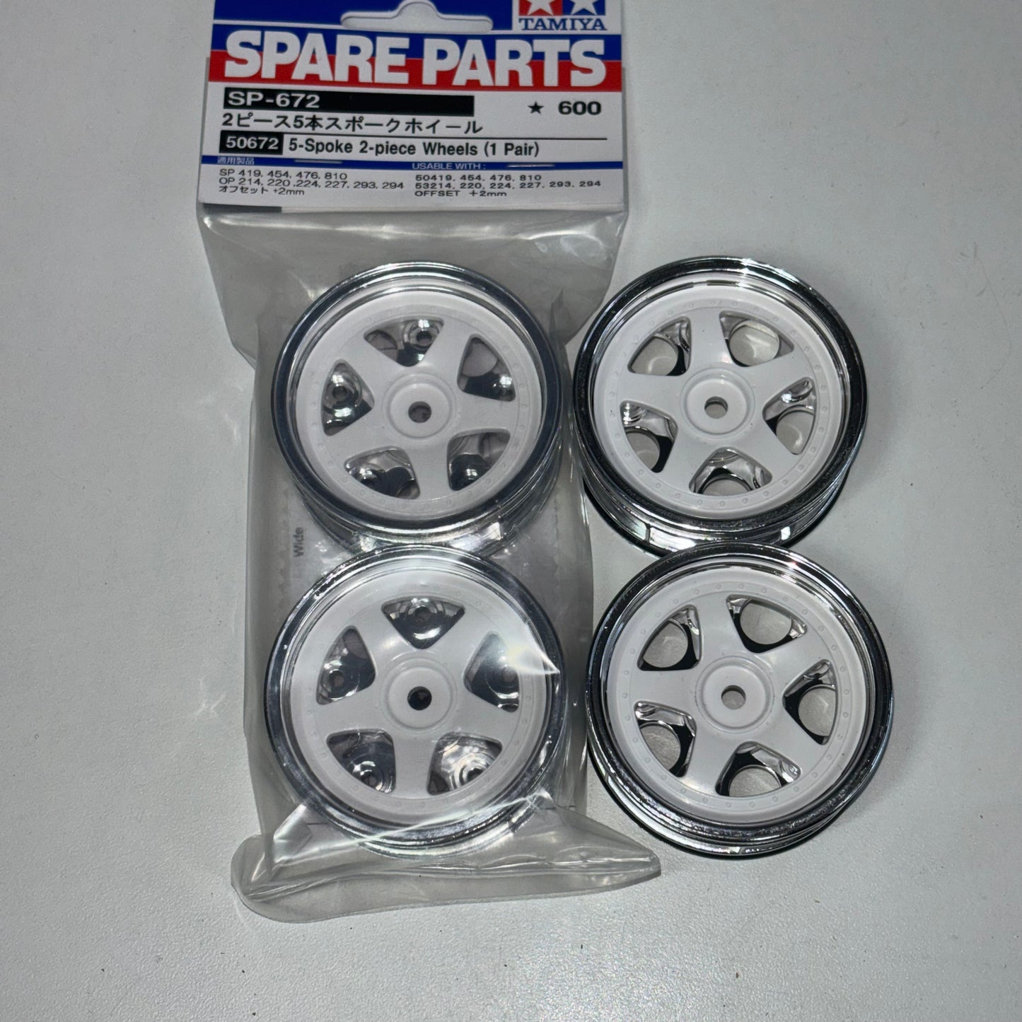 Tamiya 5 Spoke SP-672 +2 +10