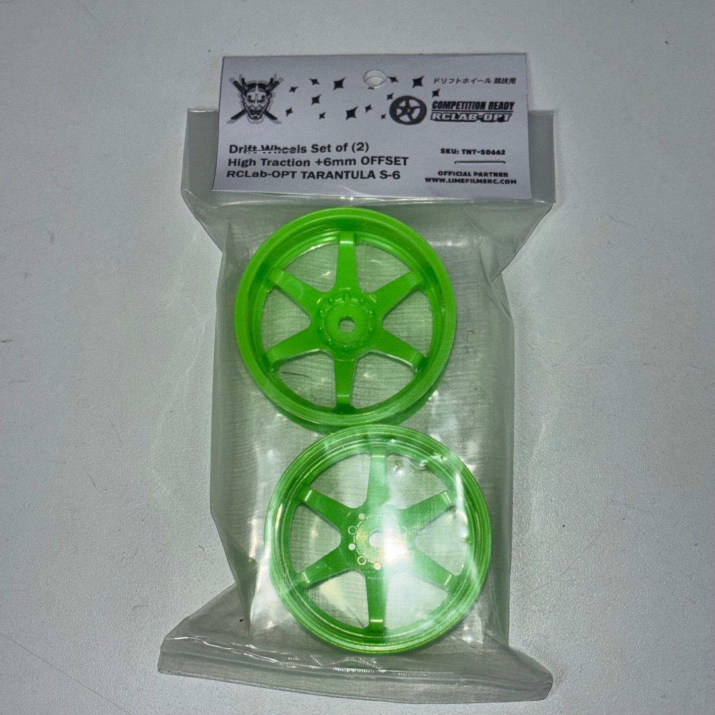 RCLab-OPT Tarantula 6mm Lime Green  Pair