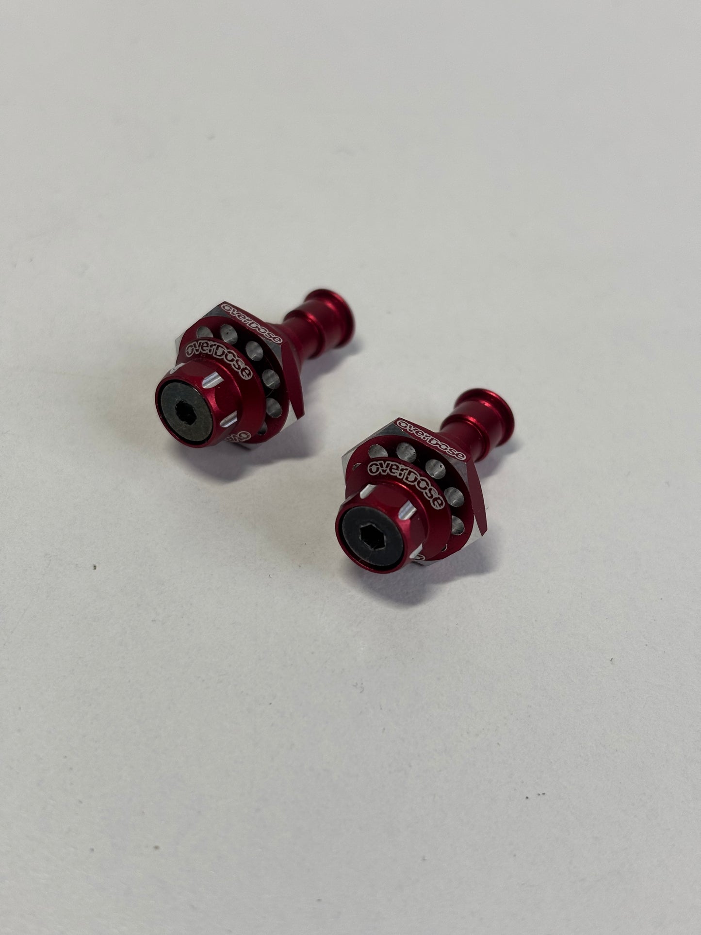 Overdose Red Alloy One Piece Front Axles 6MM  Type 1