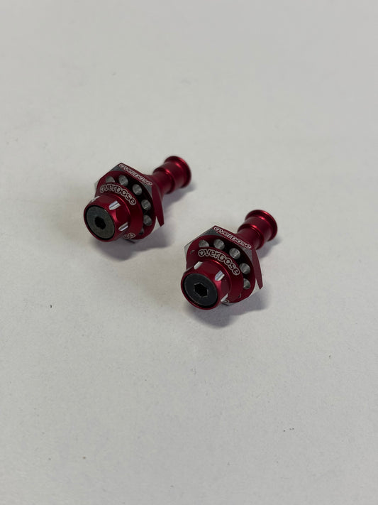 Overdose Red Alloy One Piece Front Axles 6MM  Type 1