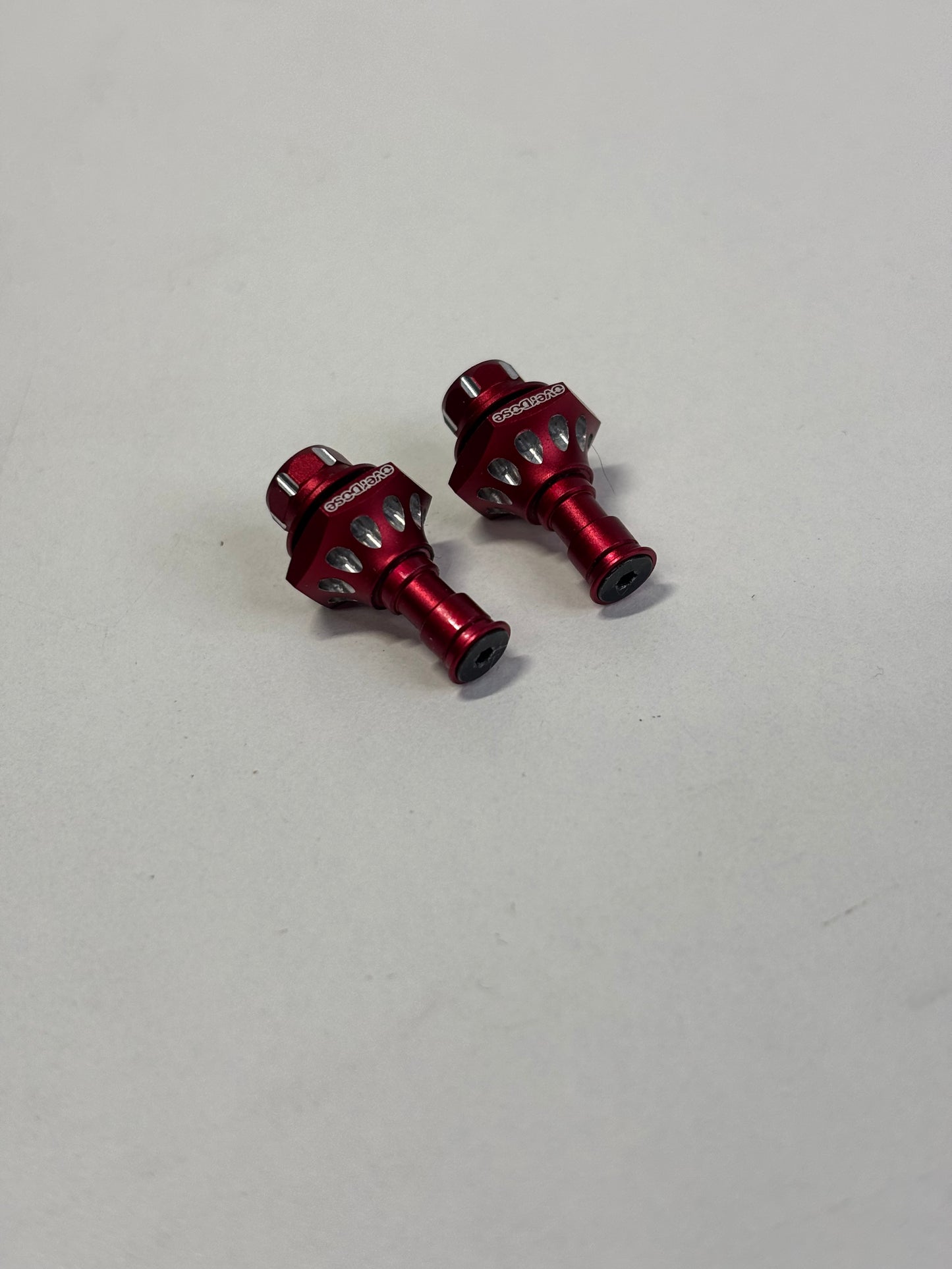 Overdose Red Alloy One Piece Front Axles 6MM  Type 1