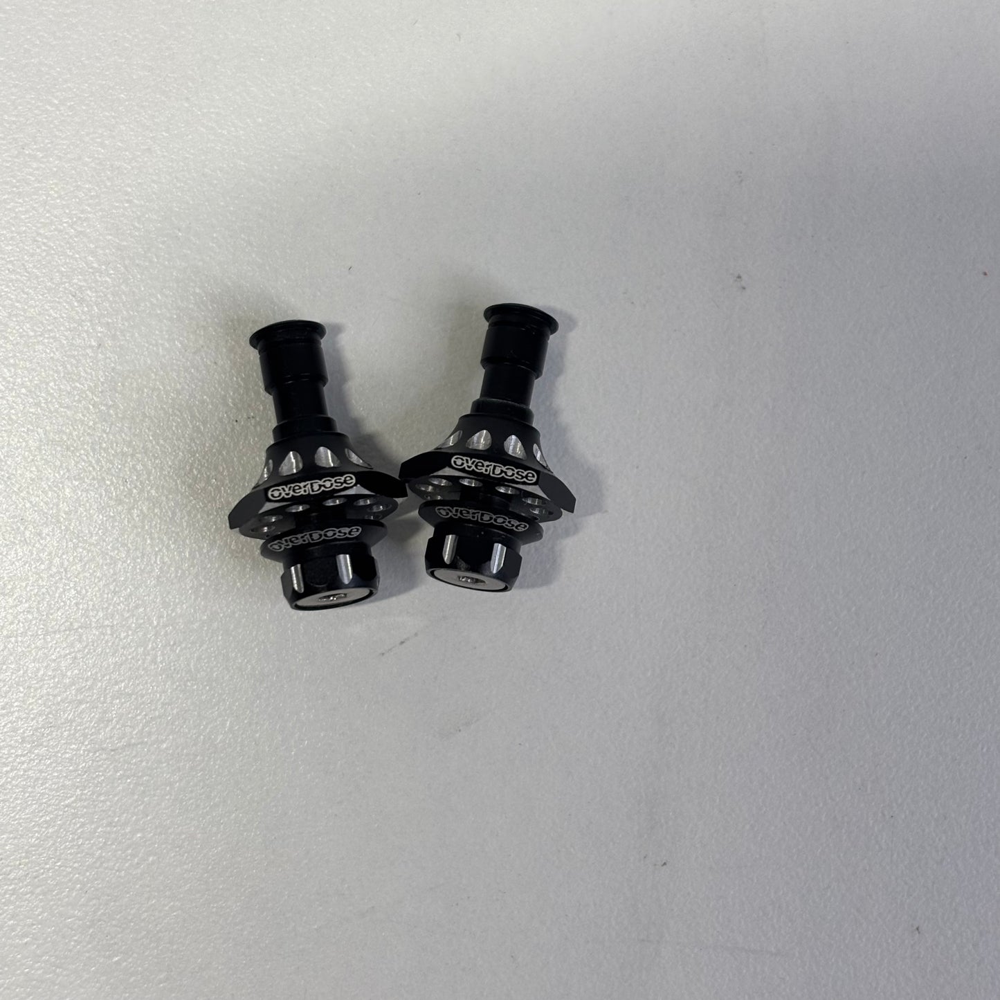 Overdose Black Alloy One Piece Front Axles 6MM  Type 1