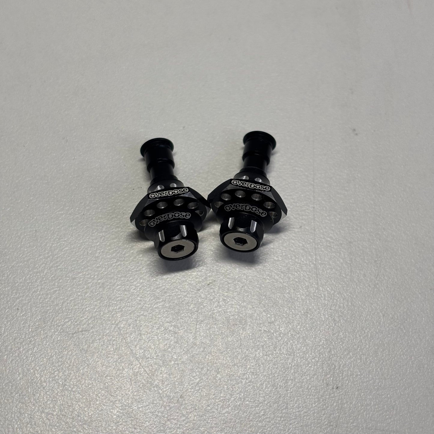 Overdose Black Alloy One Piece Front Axles 6MM  Type 1