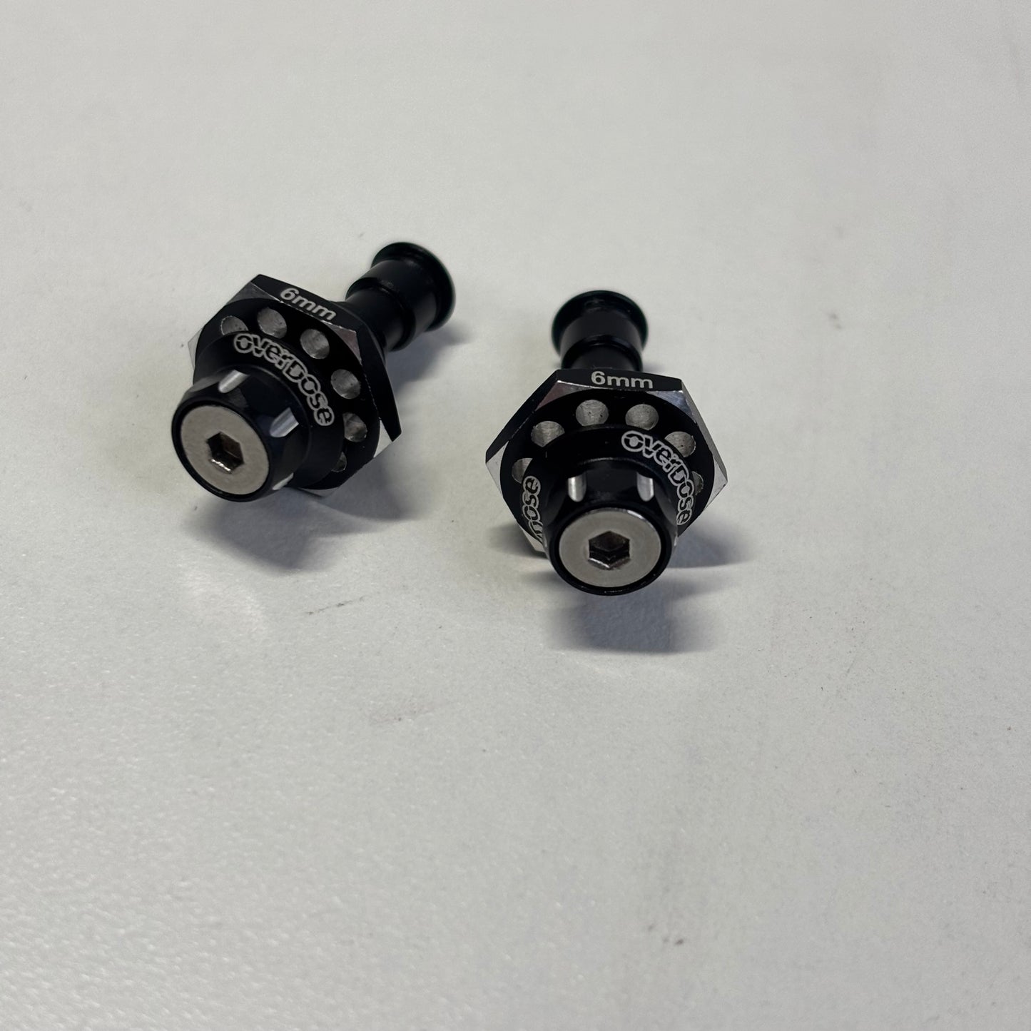 Overdose Black Alloy One Piece Front Axles 6MM  Type 1