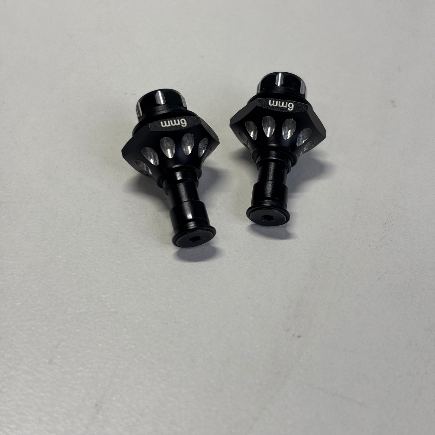 Overdose Black Alloy One Piece Front Axles 6MM  Type 1