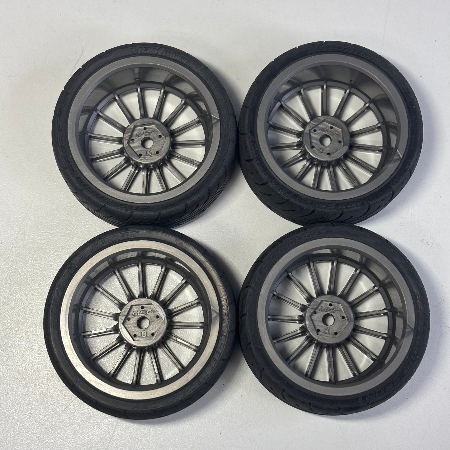 MST Grey Wheels With Rubber Tyres Offset 0