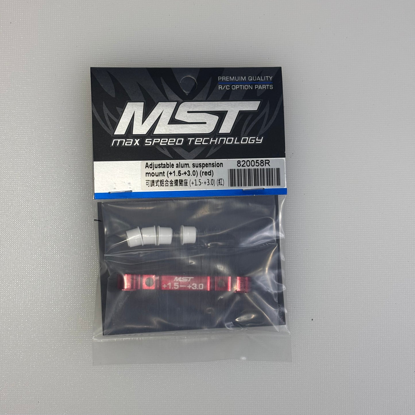 MST Adjustable Suspension Mount +1.5 +3.0 Red 820058R