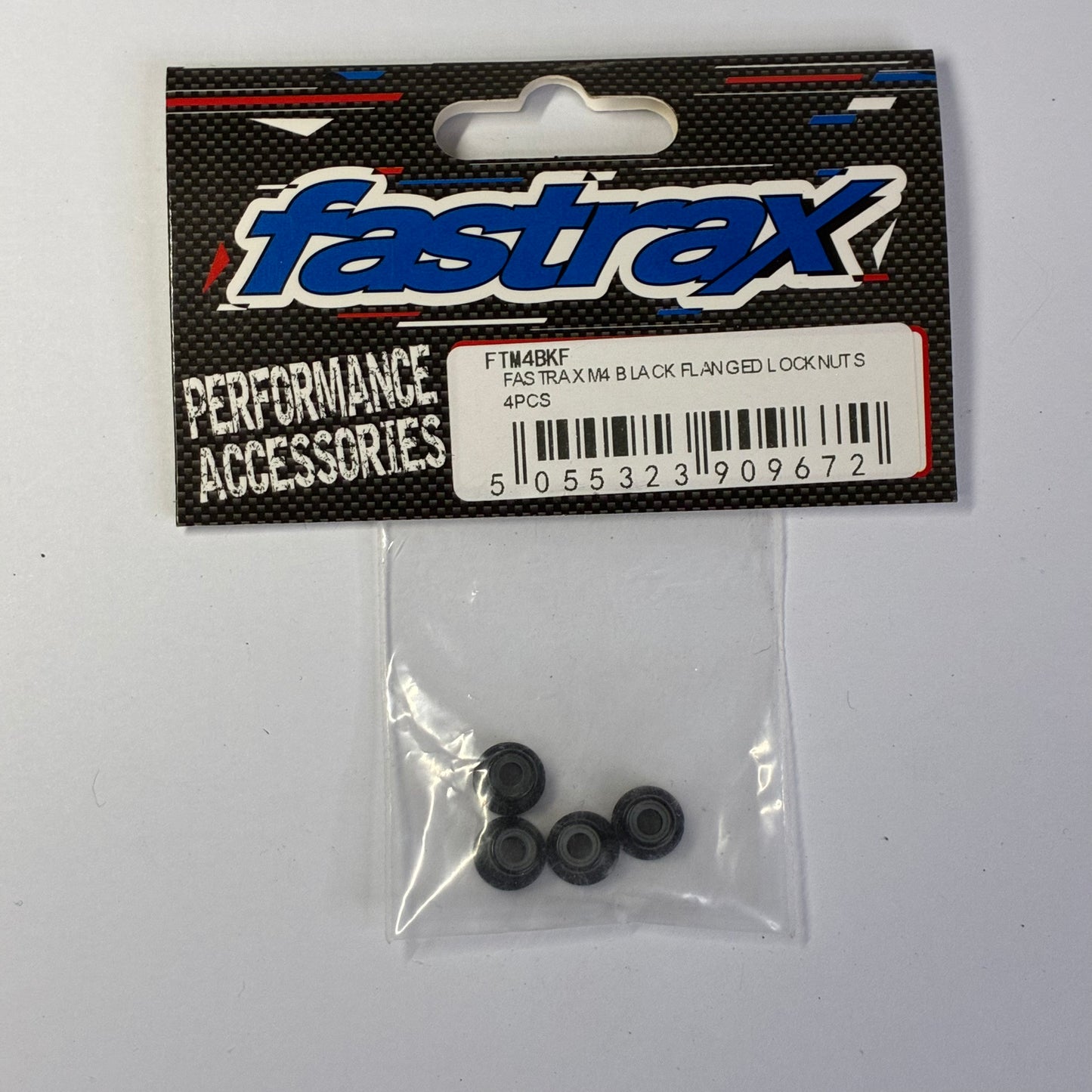 Fastrax M4 Black Flanged Locknuts 4PCS