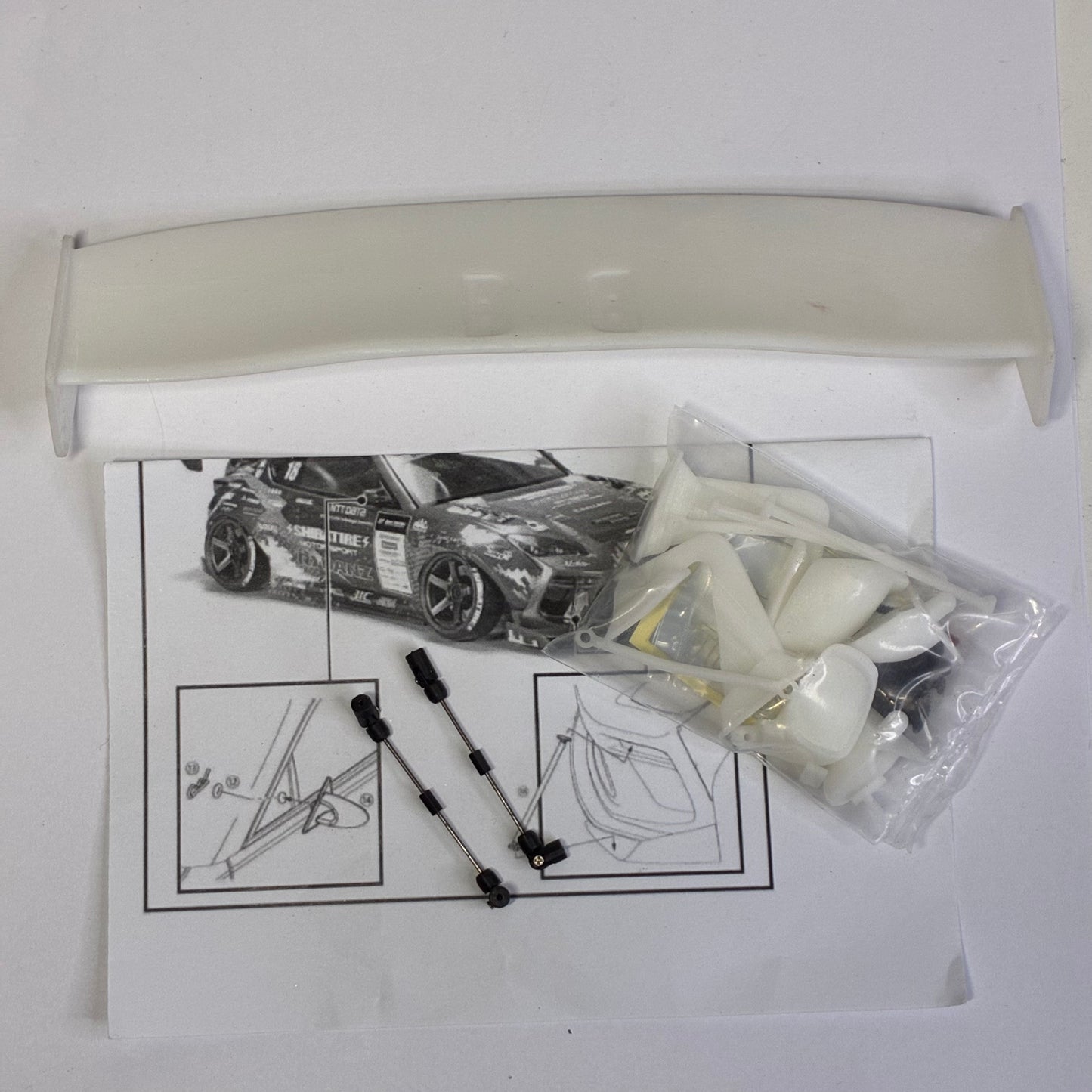 Shibata? White Spoiler Big Wing & Mirrors DR GT Wing Swan Neck
