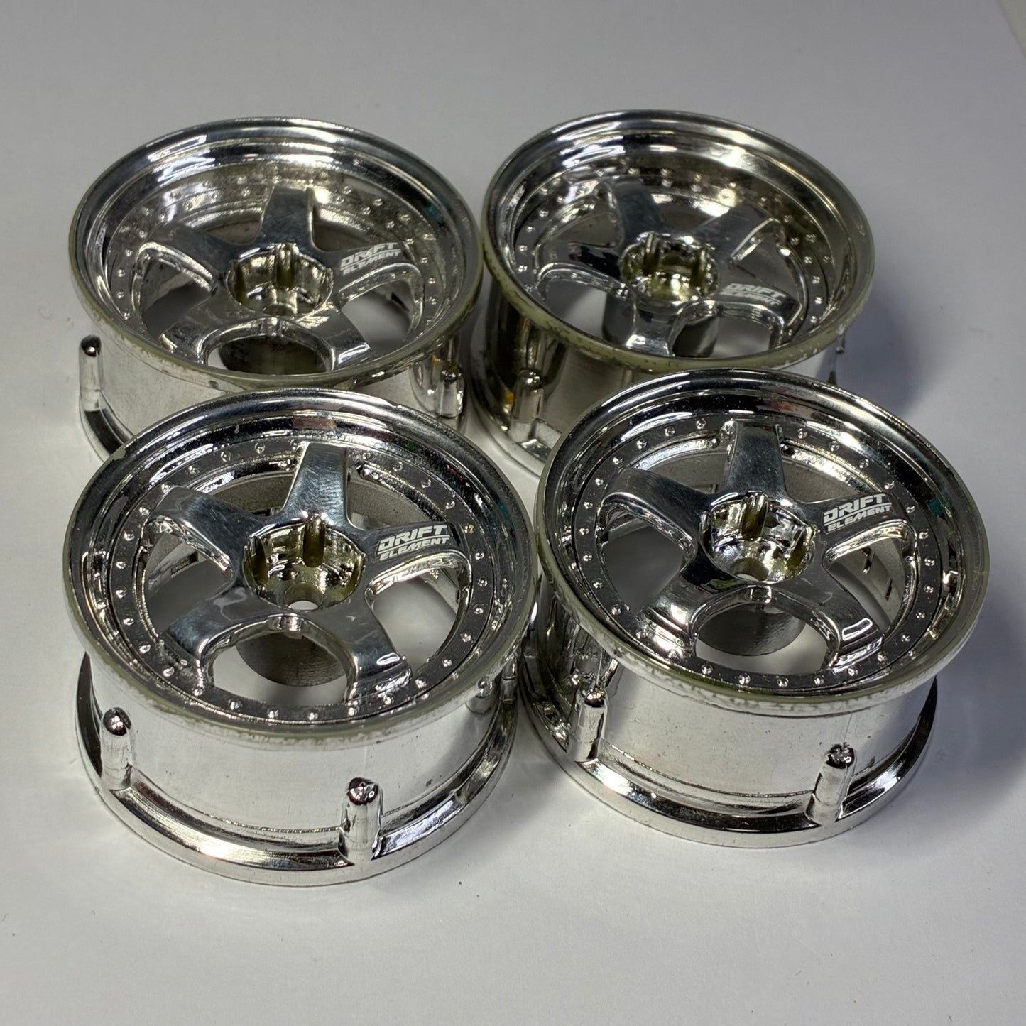 DS Racing Chrome Adjustable Offset Drift Element Wheels