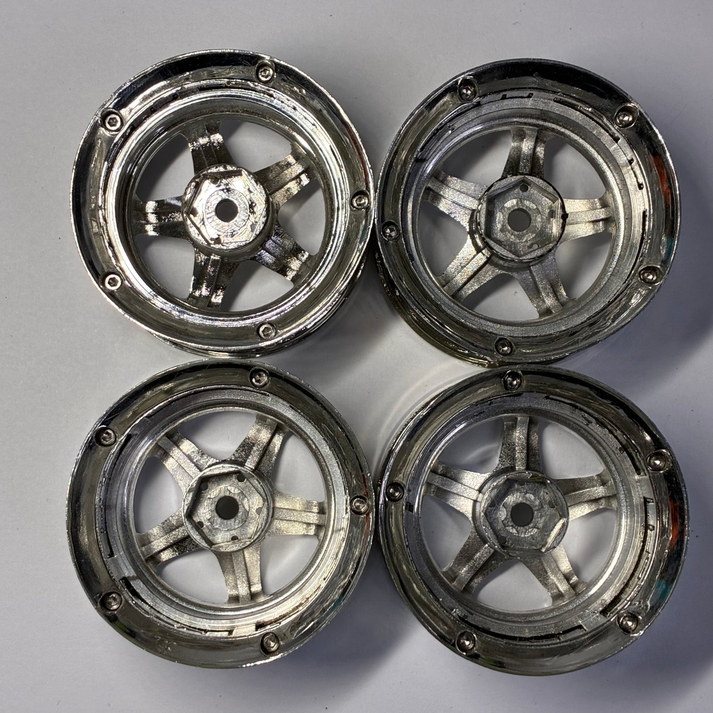 DS Racing Chrome Adjustable Offset Drift Element Wheels