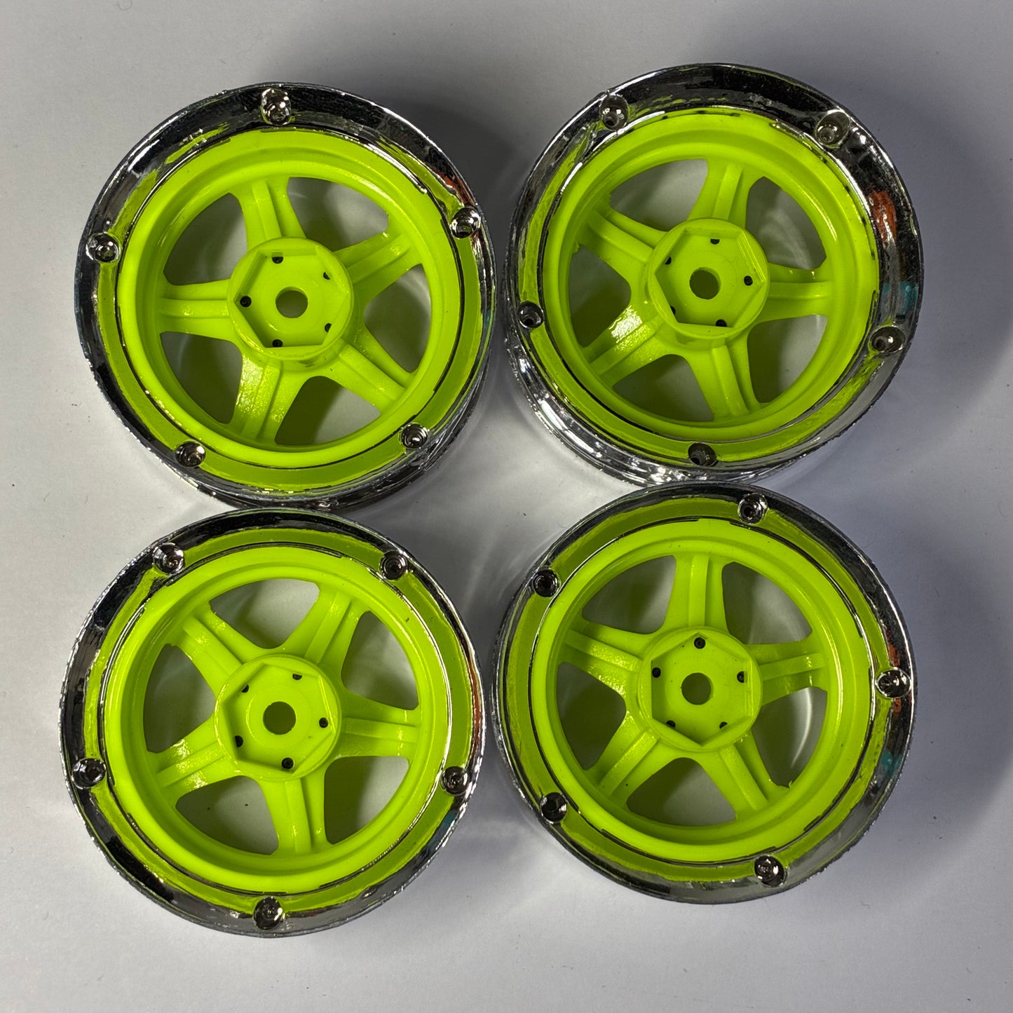 DS Racing Drift Element Green Chrome Wheels