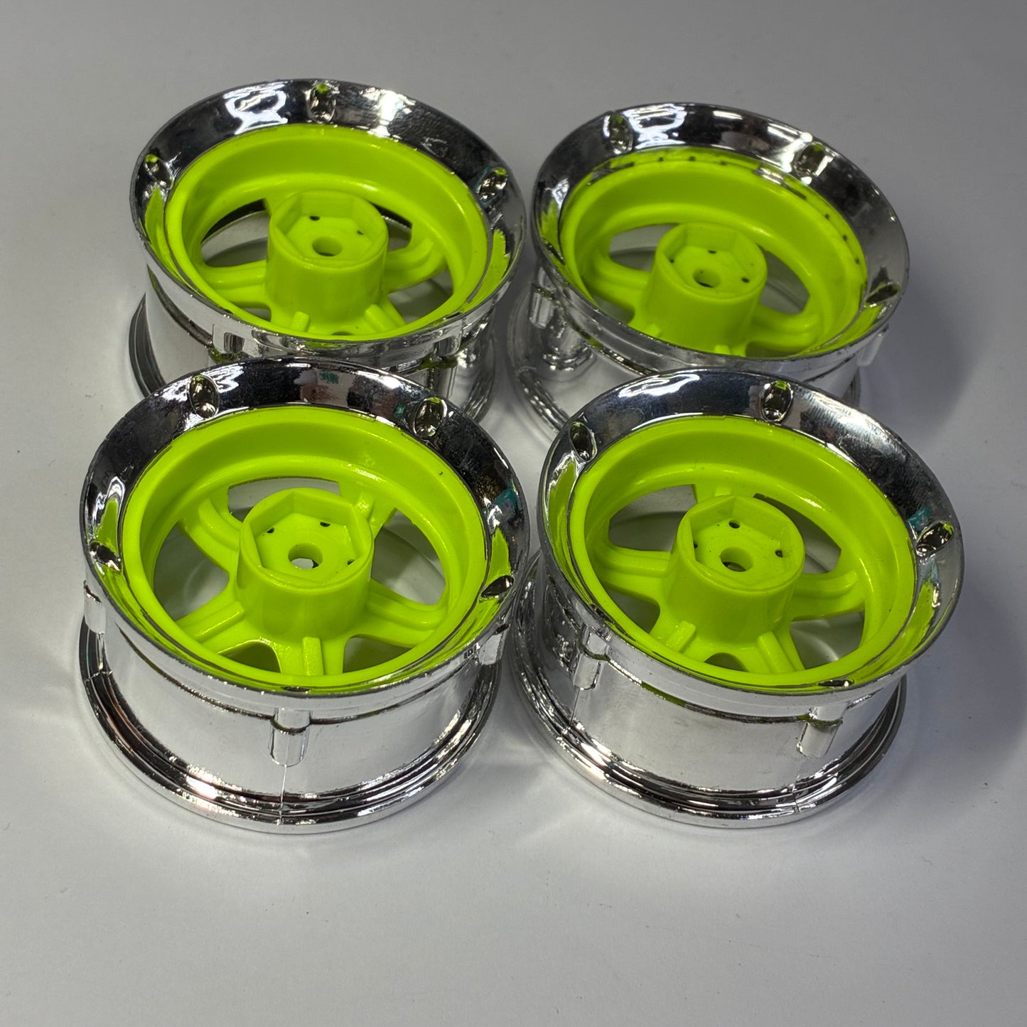 DS Racing Drift Element Green Chrome Wheels