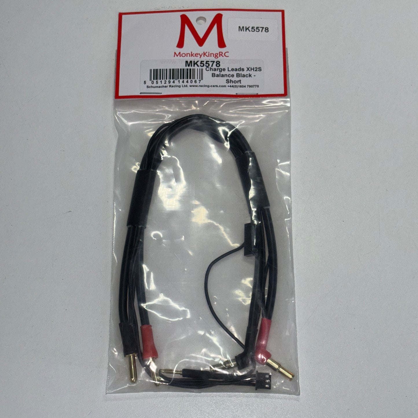 MonkeyKing RC MK5578 Charge Leads XH2S Balance Black Short 4.5mm