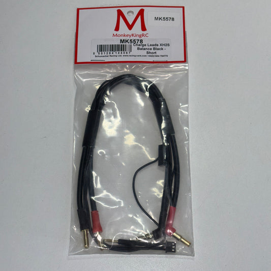 MonkeyKing RC MK5578 Charge Leads XH2S Balance Black Short 4.5mm