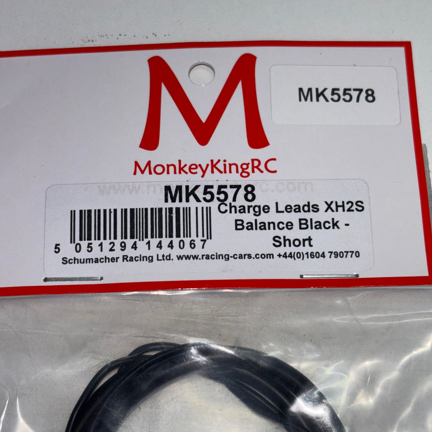 MonkeyKing RC MK5578 Charge Leads XH2S Balance Black Short 4.5mm