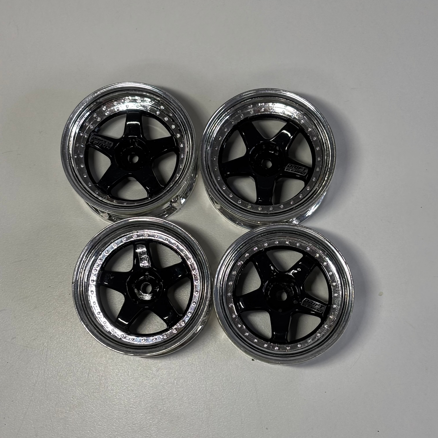DS Racing Drift Element Adjustable Offset Black/Chrome Wheels